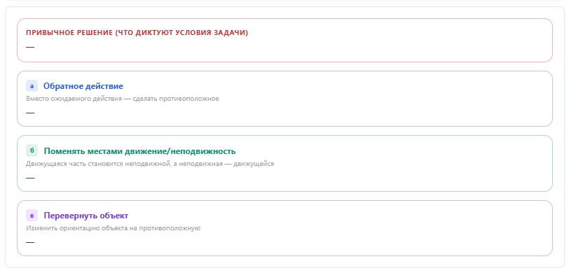 ТРИЗ: Приём «Наоборот»